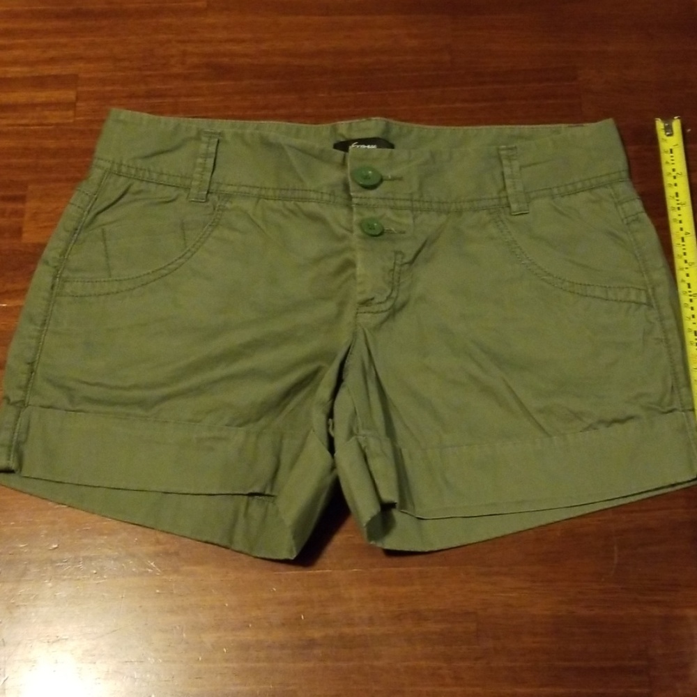 Express Olive Green Cuffed Shorts